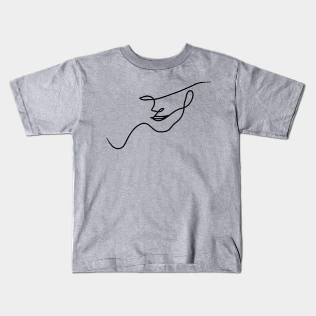 Chala one line portrait Kids T-Shirt by guayguay